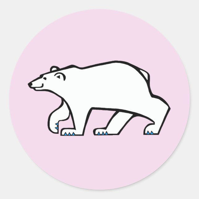 Adesivo BEAR POLAR - Conservação - Rosa Árctico (Frente)