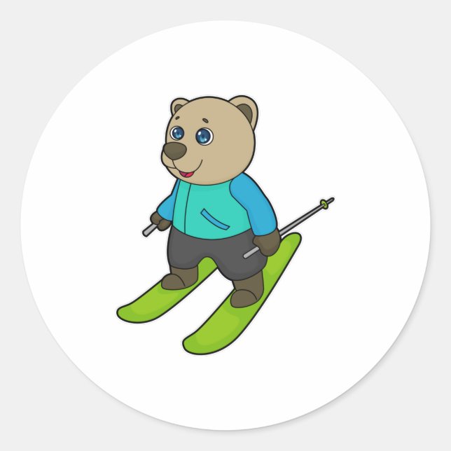Adesivo Bear Skier Ski (Frente)