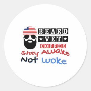 Adesivo Beard Vet Coffee Feliz 4 De Julho Da Independência