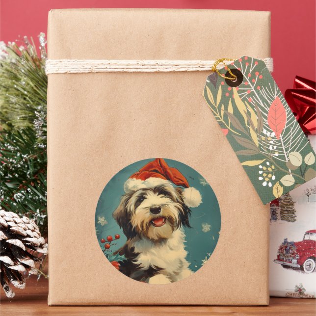 Adesivo Bearded Collie Christmas (Feriado)