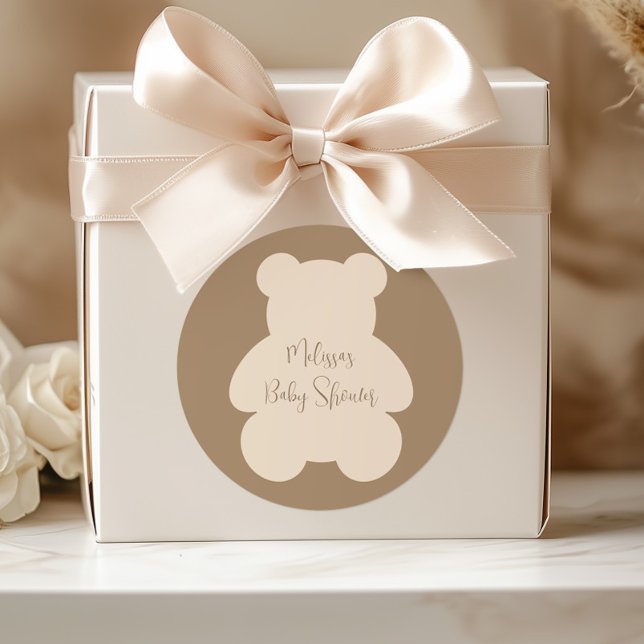 Adesivo Bearly Wait Beige Teddy Bear Baby Shower (Criador carregado)