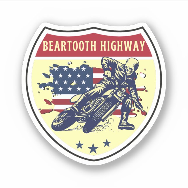 Adesivo Beartooth Highwayus 212, rota Montana para Wyoming (Frente)