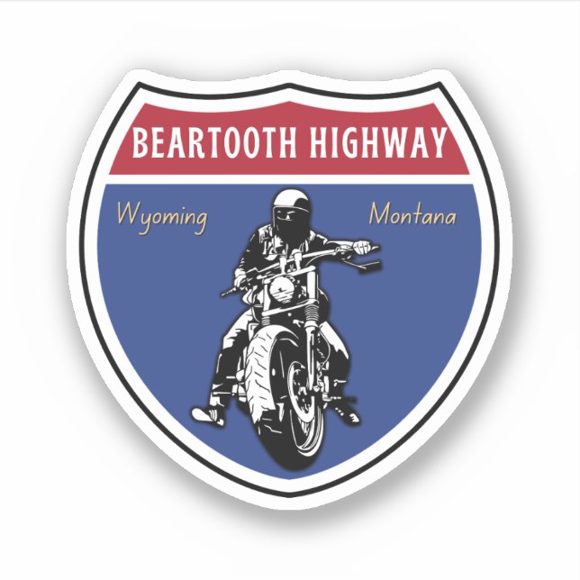 Adesivo Beartooth Highwayus 212, rota Montana para Wyoming (Frente)