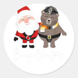 Adesivo Beary Christmas Gift Men's Gay Papai noel Bear Xma
