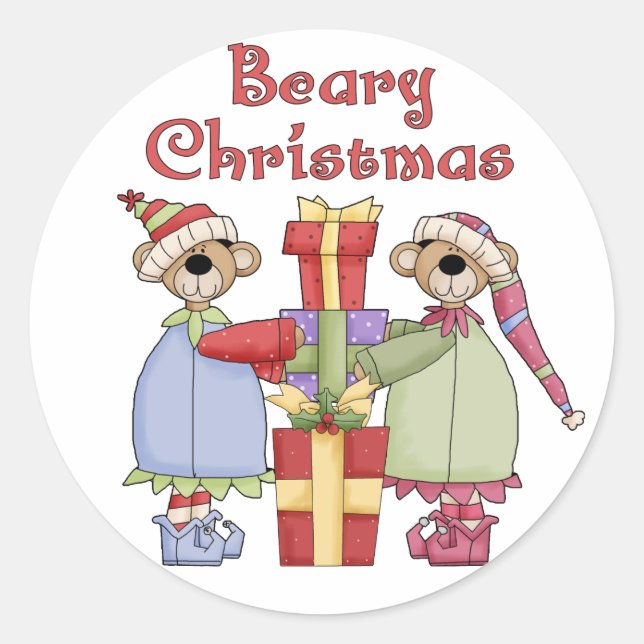 Adesivo Beary Christmas Presents (Frente)