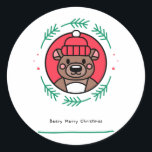 Adesivo Beary Felry Christmas<br><div class="desc">Beary Felry Christmas</div>