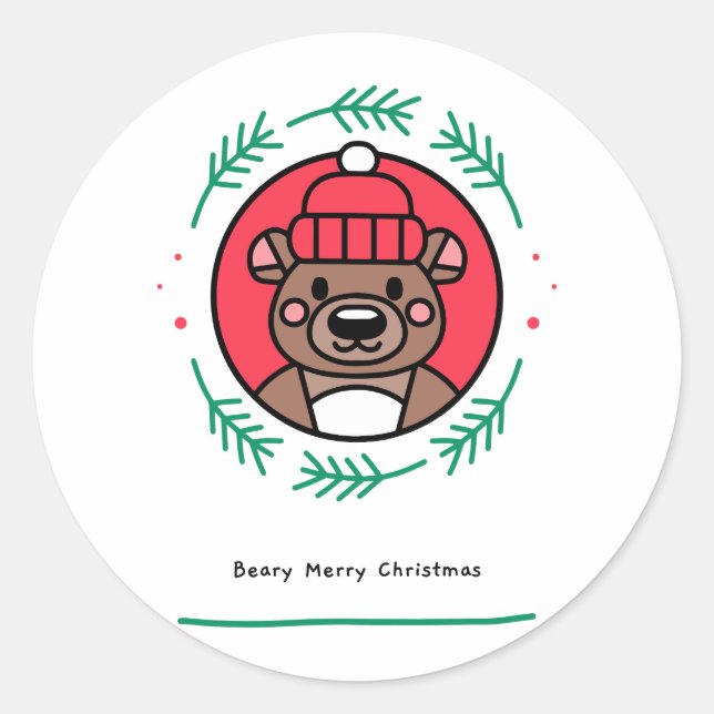 Adesivo Beary Felry Christmas (Frente)