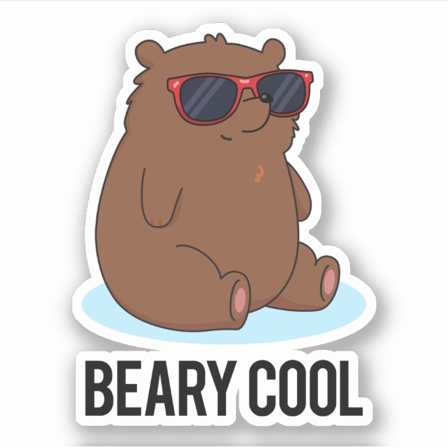 Adesivo Beary Legal Engraçado Bear Pun (Frente)