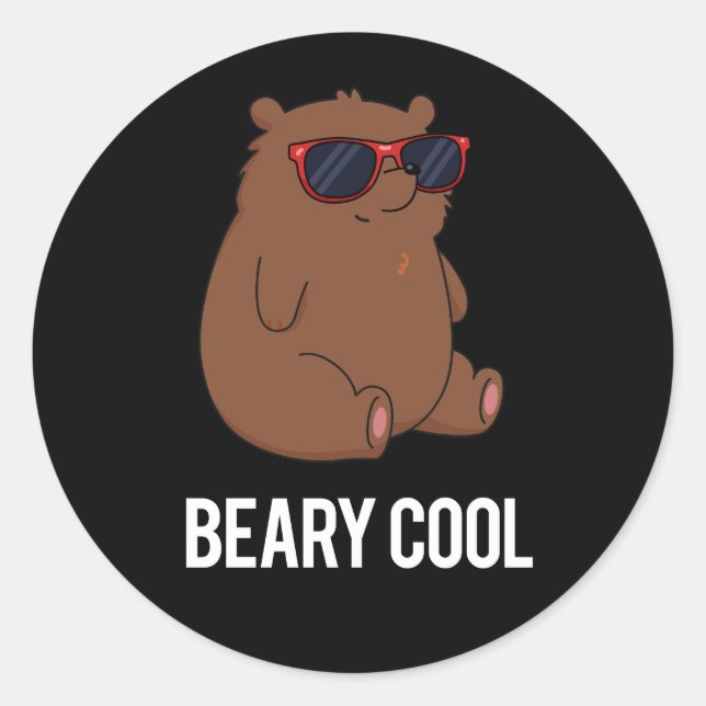Adesivo Beary Legal Engraçado Urso Castanho Pun Escuro BG (Frente)