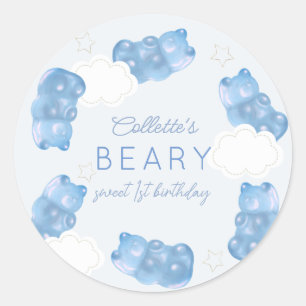 Adesivo Beary Sweet Blue Gummy Bear Boy Aniversário