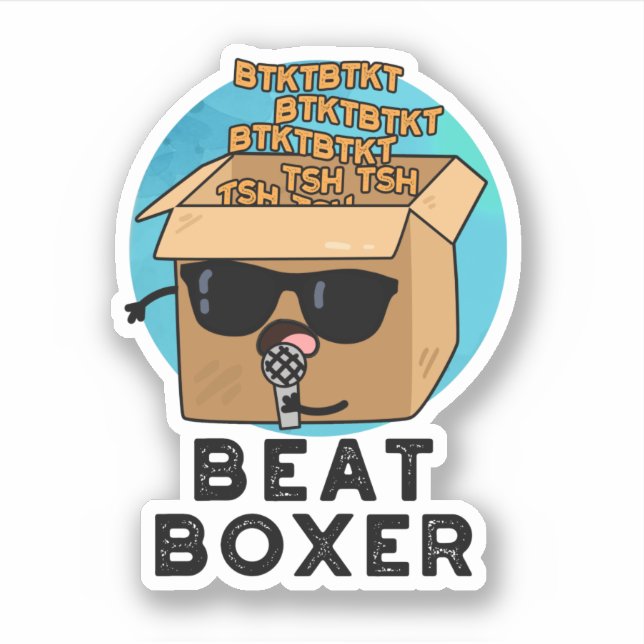 Adesivo Beat Boxer Funny Beatboxer Box Pun (Frente)