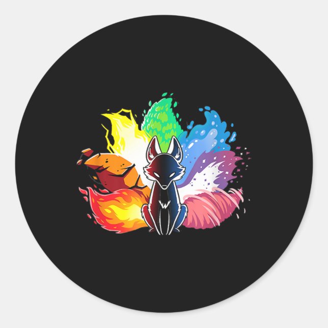 Adesivo Beatiful elemental kitsune fox japan espirituoso 3 (Frente)