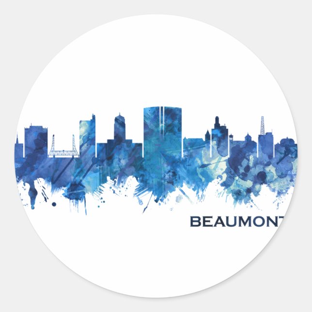 Adesivo Beaumont Texas Skyline Blue (Frente)