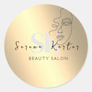Adesivo Beauon Salon Face Abstrato Mulher Moderno Minimali