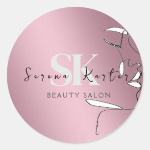 Adesivo Beauon Salon Face Abstrato Mulher Moderno Minimali