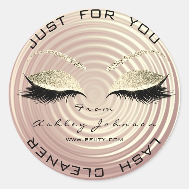Adesivo Beauon Salon Glitter Dourado Lash Cleaner Obrigado (Frente)