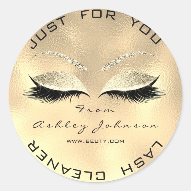 Adesivo Beauon Salon Glitter Dourado Lash Cleaner Sepia Fa (Frente)