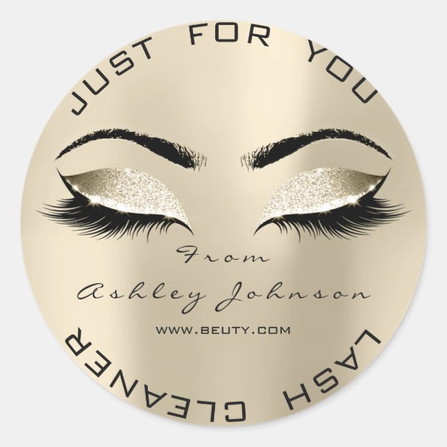 Adesivo Beauon Salon Glitter Dourado Lash CleanerChampaign (Frente)