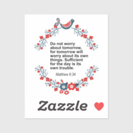 Adesivo Beautiful bible verse | Matthew 6:34