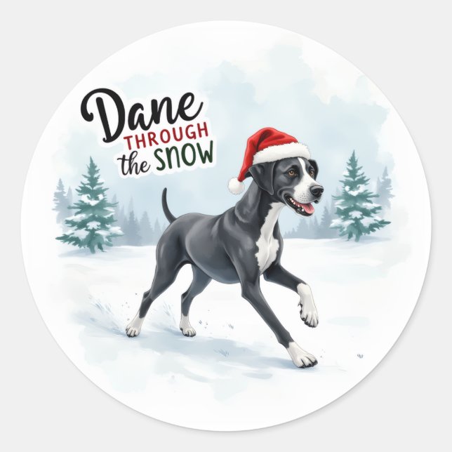 Adesivo Beautiful Great Dane greeting card (Frente)