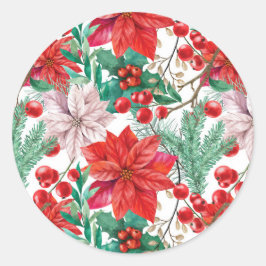 Adesivo Beautiful red and white Christmas poinsettia