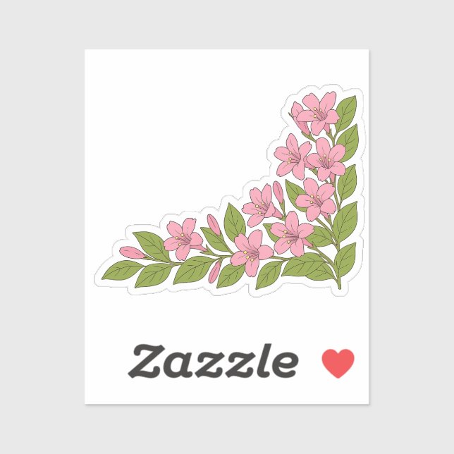 Adesivo Beautiful tropical flowers decorative vinyl (Folha)