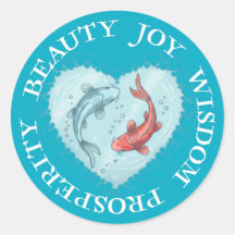 Beauty , Joy, Wisdom Prosperity Koi sticker