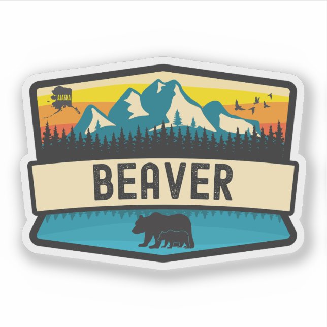Adesivo Beaver, Alasca (Frente)