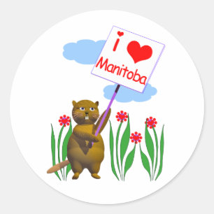 Adesivo Beaver Canadense ama Manitoba