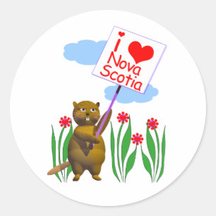 Adesivo Beaver Canadense ama Nova Escócia