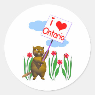 Adesivo Beaver Canadense ama Ontário