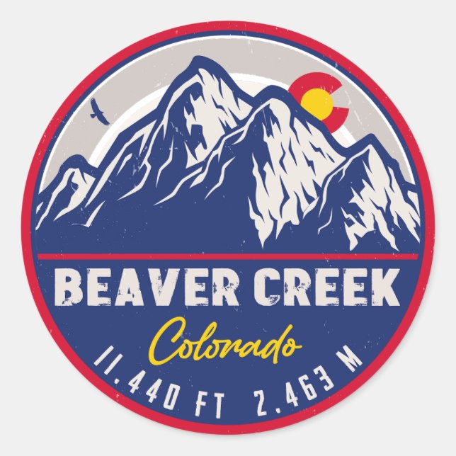 Adesivo Beaver Creek Colorado Retro Sunset Souvenirs (Frente)