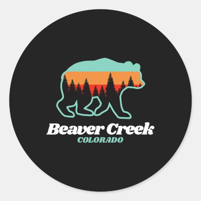 Adesivo Beaver Creek Colorado Skining Bear (Frente)