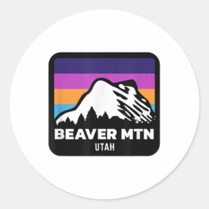 Adesivo Beaver Mountain Utah Esquiando Snowboard Family Sk