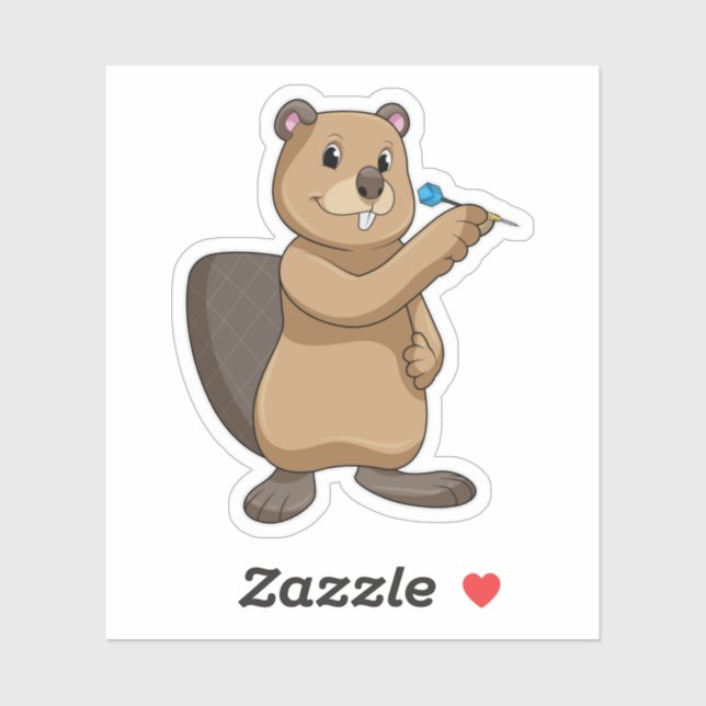 Adesivo Beaver nas Trevas com Dart (Folha)