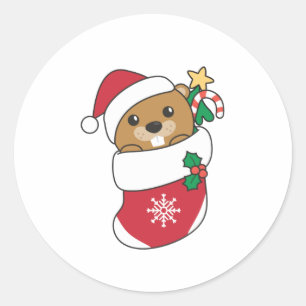 Adesivo Beaver Natal Neve Inverno Beaver