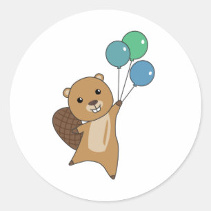 Adesivo Beaver Sumsi Balões Engraçados Animais Para Crianç