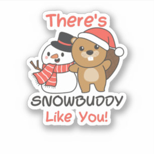 Adesivo Beaver Tem Snowampar Como Snowman Pun