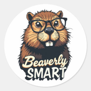 Adesivo Beaverly Smart - Castor Engraçado com Gráfico de Ó