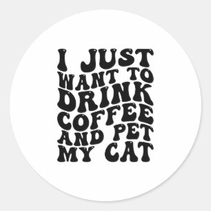 Adesivo Beba Café E Coloque Meu Gato Engraçado Proprietári