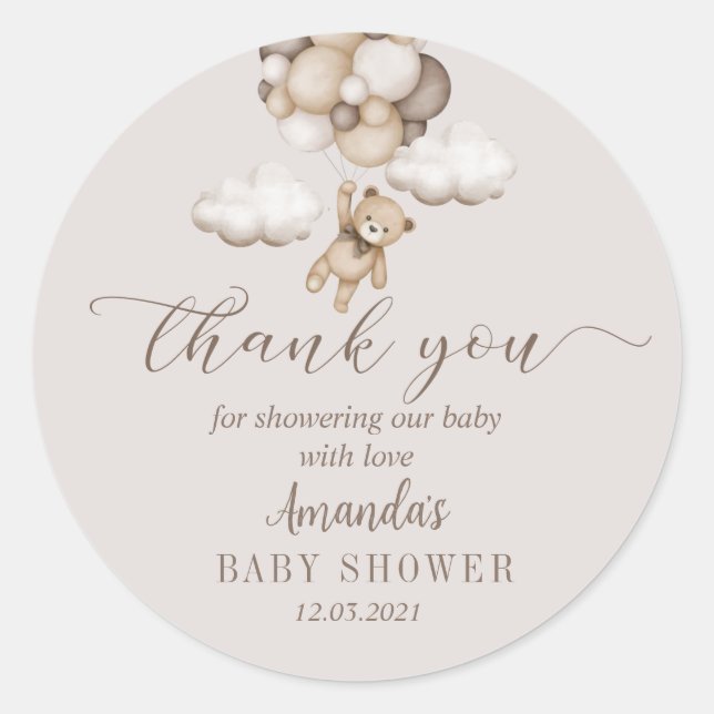 Adesivo Beba Com Balões Obrigado (Frente)