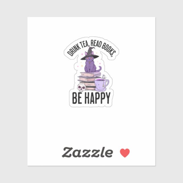 Adesivo Beba Lendo Livros Whimsigoth Halloween Design (Folha)