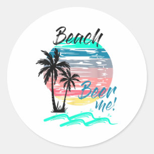 Adesivo Beba-Me Engraçado Bebendo Praia Retroativa Palma S