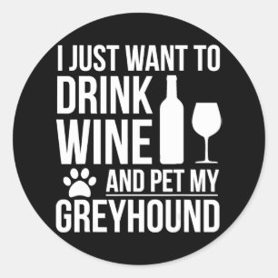 Adesivo Beba um animal de estimação de vinho, meu cão-gali