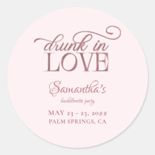 Adesivo Bêbado de Amor Torre de Champanhe Rosa Despedida d