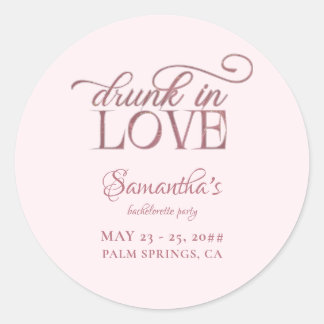 Adesivo Bêbado de Amor Torre de Champanhe Rosa Despedida d