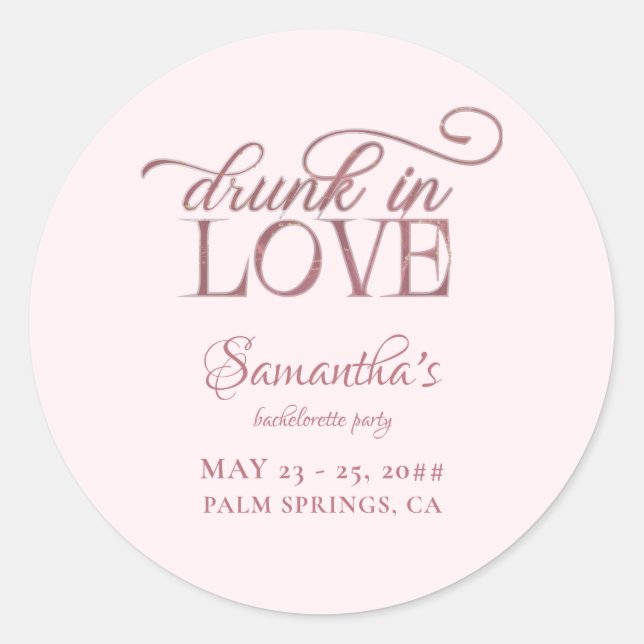 Adesivo Bêbado de Amor Torre de Champanhe Rosa Despedida d (Frente)