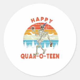 Adesivo Bebado do Dia de as Bruxas engraçado Skeleton Happ