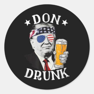 Adesivo Bebado Donald Trump Bebendo Beer 4th