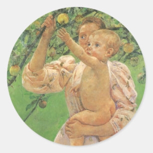 Adesivo Bebê Alcançando uma Maçã de Mary Cassatt
